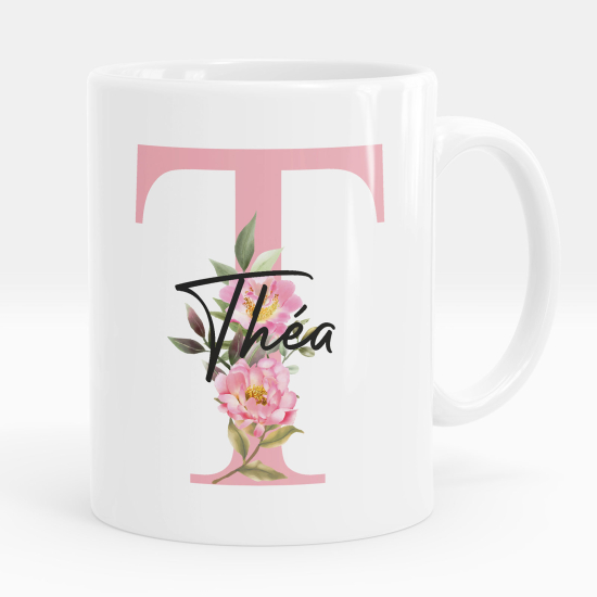 Mug - Tasse personnalisée Monogramme - Lettre T