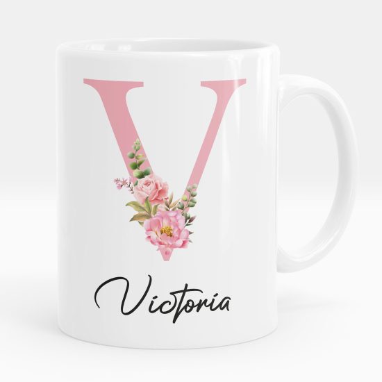 Mug - Tasse personnalisée Monogramme - Lettre V