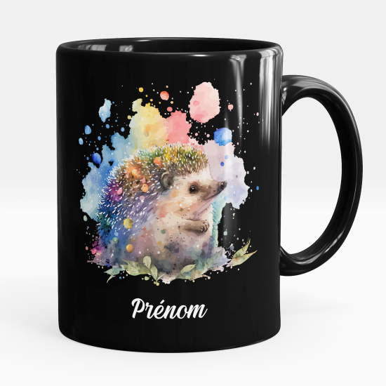 Mug - Tasse personnalisée Noir intégral - Hérisson