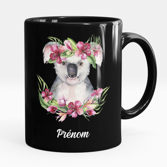 Mug - Tasse personnalisée Noir intégral - Koala