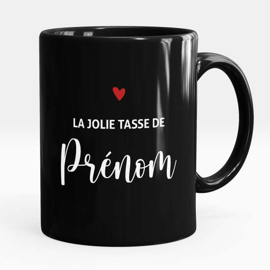 Mug - Tasse personnalisée Noir intégral - La jolie tasse de prénom