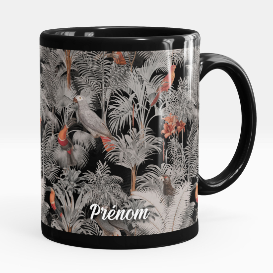 Mug - Tasse personnalisée Noir intégral - Oiseaux