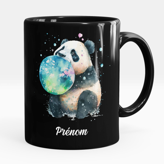 Mug - Tasse personnalisée Noir intégral - Panda