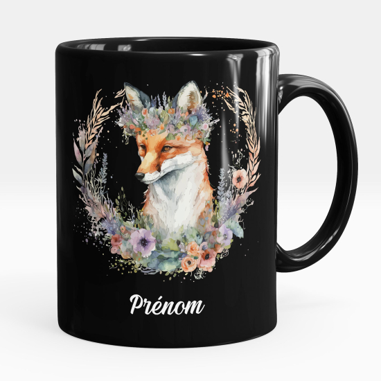 Mug - Tasse personnalisée Noir intégral - Renard