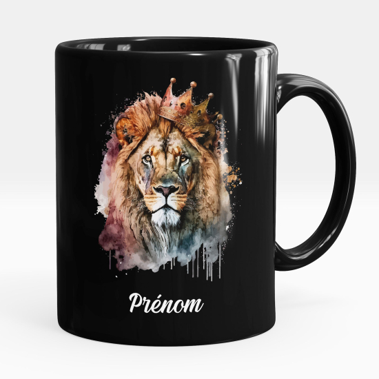 Mug - Tasse personnalisée Noir intégral - Roi lion