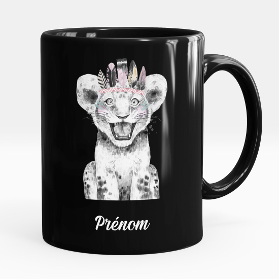 Mug - Tasse personnalisée Noir intégral - Tigre