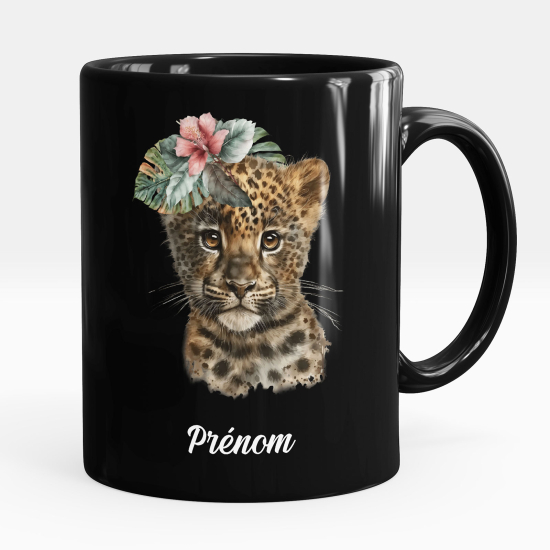 Mug - Tasse personnalisée Noir intégral - Tigre