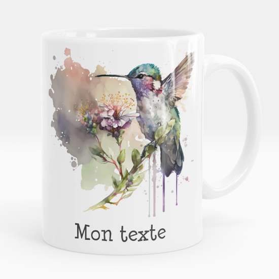 Mug - Tasse personnalisée - Oiseau fleurs