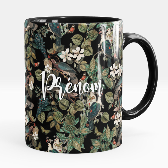 Mug - Tasse personnalisée - Oiseaux fleurs