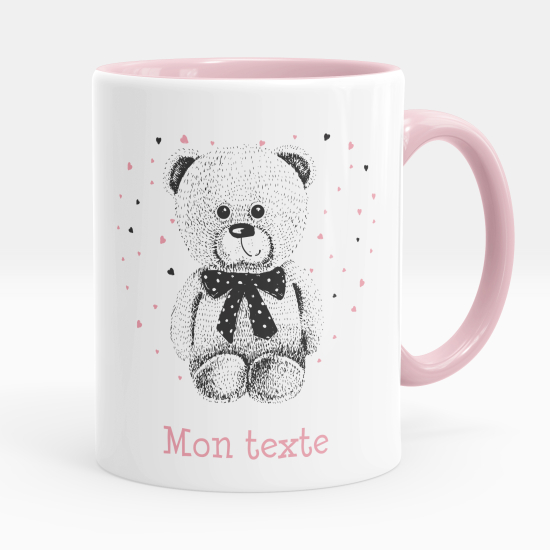 Mug - Tasse personnalisée - Ourson coeurs