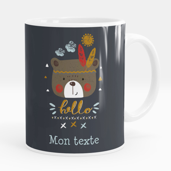 Mug - Tasse personnalisée - Ourson indien hello