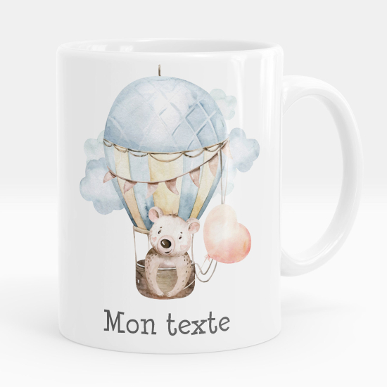 Mug - Tasse personnalisée - Ourson montgolfière