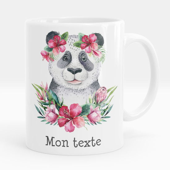 Mug - Tasse personnalisée - Panda fleurs