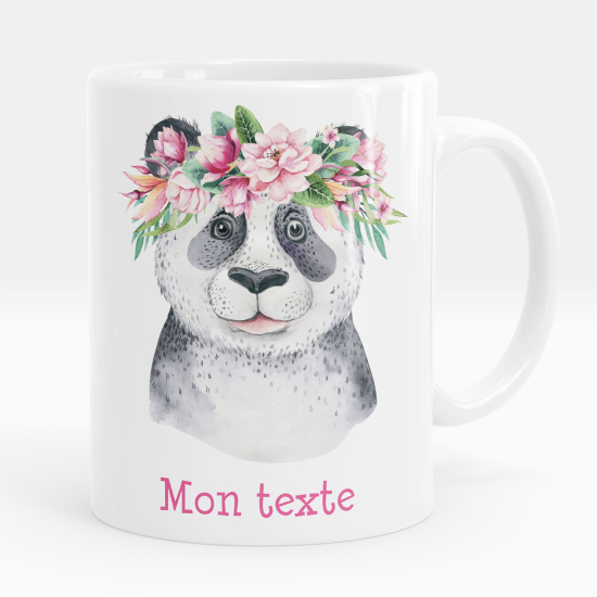 Mug - Tasse personnalisée - Panda fleurs