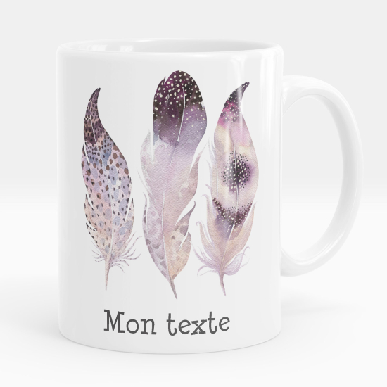 Mug - Tasse personnalisée - Plumes