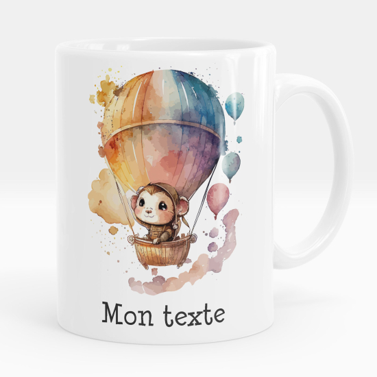 Mug - Tasse personnalisée - Singe mongolfière