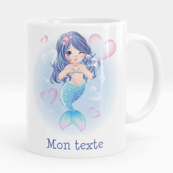 Mug - Tasse personnalisée - Sirène coeurs