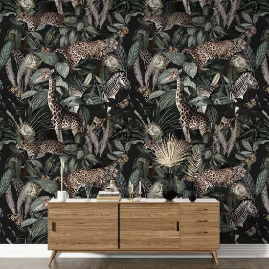 Papier peint motif XL - Animaux de la Jungle