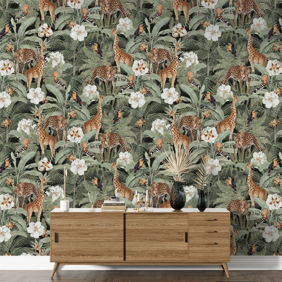 Papier peint motif XL - Animaux de la Jungle