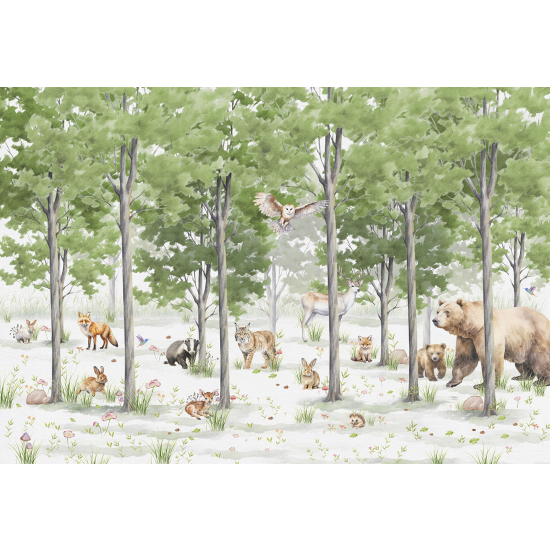 Papier peint panoramique Enfants - Animaux de la Forêt