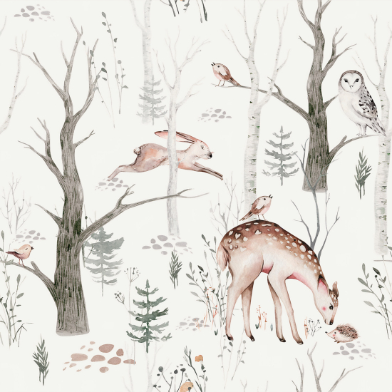 Papier peint panoramique Enfants - Animaux de la Forêt