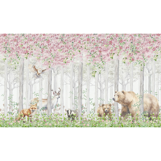 Papier peint panoramique Enfants - Animaux de la Forêt