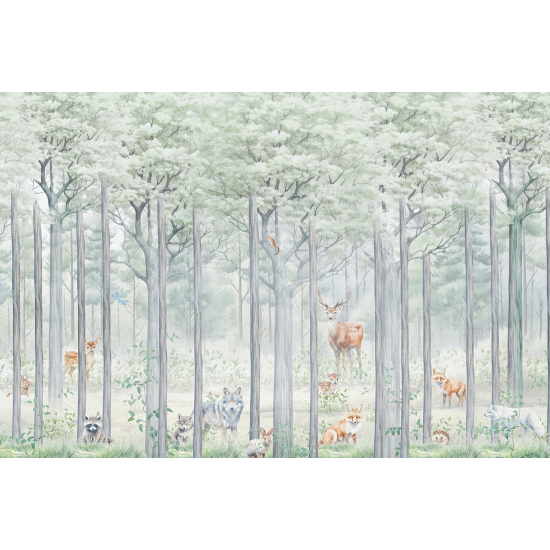 Papier peint panoramique Enfants - Animaux de la Forêt