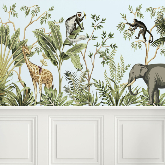 Papier peint panoramique Enfants - Animaux de la Jungle