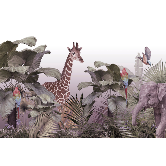 Papier peint panoramique Enfants - Animaux de la Jungle