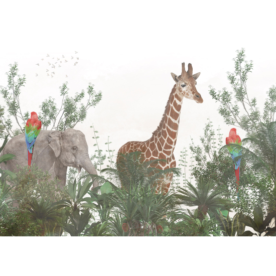 Papier peint panoramique Enfants - Animaux de la Jungle