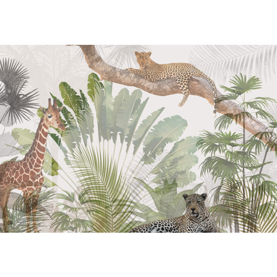 Papier peint panoramique Enfants - Animaux de la Jungle