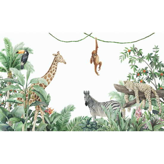 Papier peint panoramique Enfants - Animaux de la Jungle