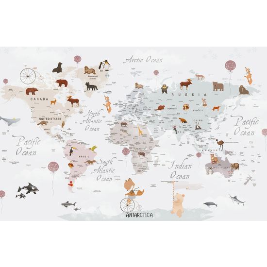 Papier peint panoramique Enfants - Carte du Monde