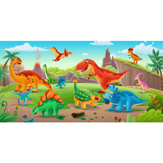 Papier peint panoramique Enfants - Dinosaures