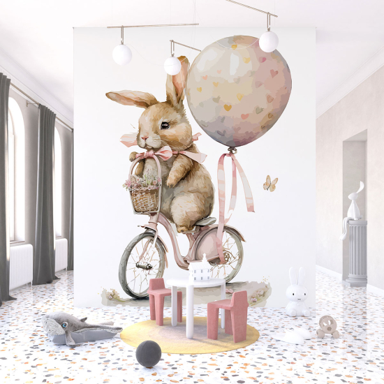 Papier peint panoramique Enfants - Enfants - Lapine à vélo