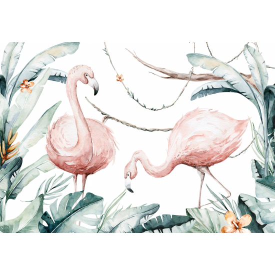 Papier peint panoramique Enfants - Flamants Roses