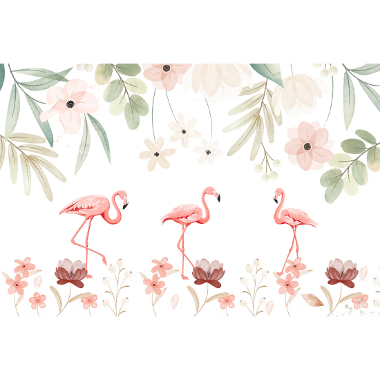 Papier peint panoramique Enfants - Flamants Roses