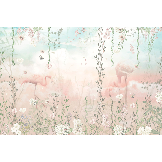 Papier peint panoramique Enfants - Flamants Roses