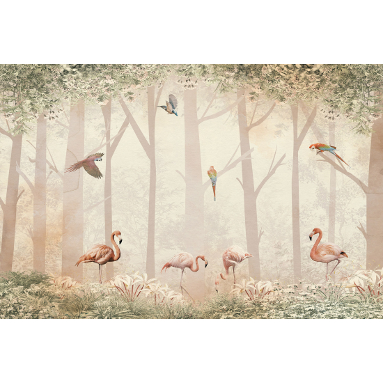 Papier peint panoramique Enfants - Flamants Roses