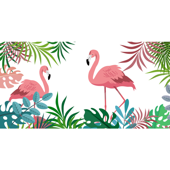 Papier peint panoramique enfants - Flamants Roses