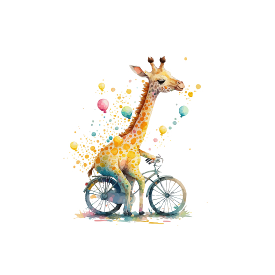 Papier peint panoramique Enfants - Girafe à Vélo