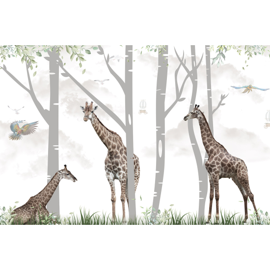 Papier peint panoramique Enfants - Girafes