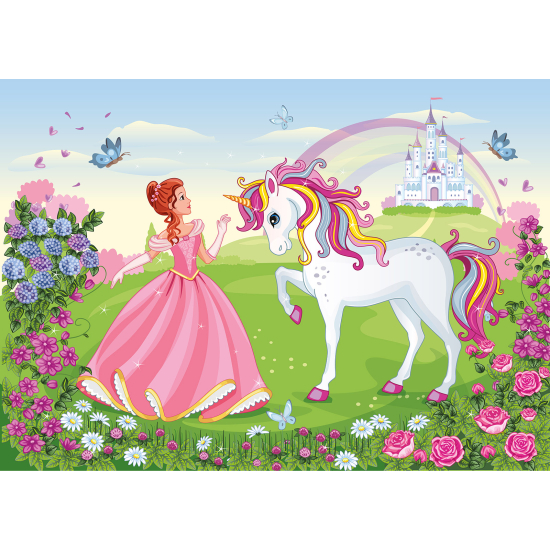 Papier peint panoramique Enfants - Princesse Licorne