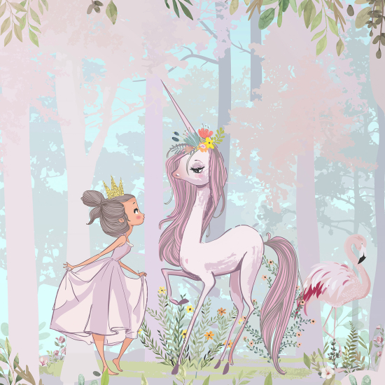 Papier peint panoramique Enfants - Princesse Licorne