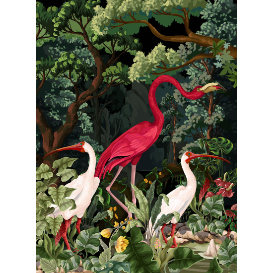 Papier peint panoramique - Flamant Rose Oiseaux 