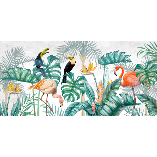 Papier peint panoramique - Flamants Roses