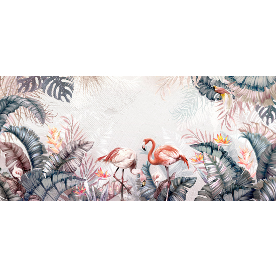 Papier peint panoramique - Flamants Roses