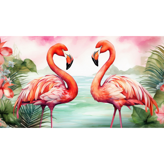 Papier peint panoramique - Flamants Roses