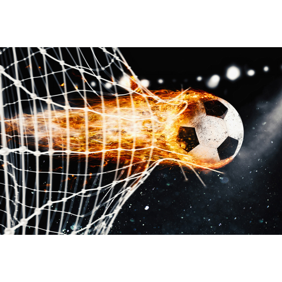 Papier peint panoramique Foot / Football - Ballon de foot en feu