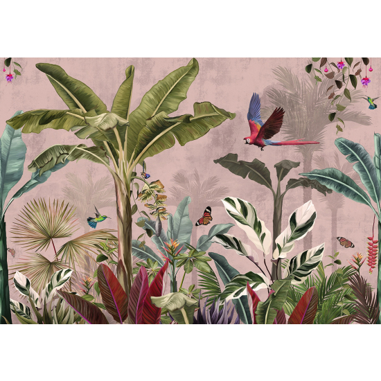 Papier peint panoramique - Forêt Tropicale Oiseaux